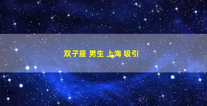 双子座 男生 上海 吸引